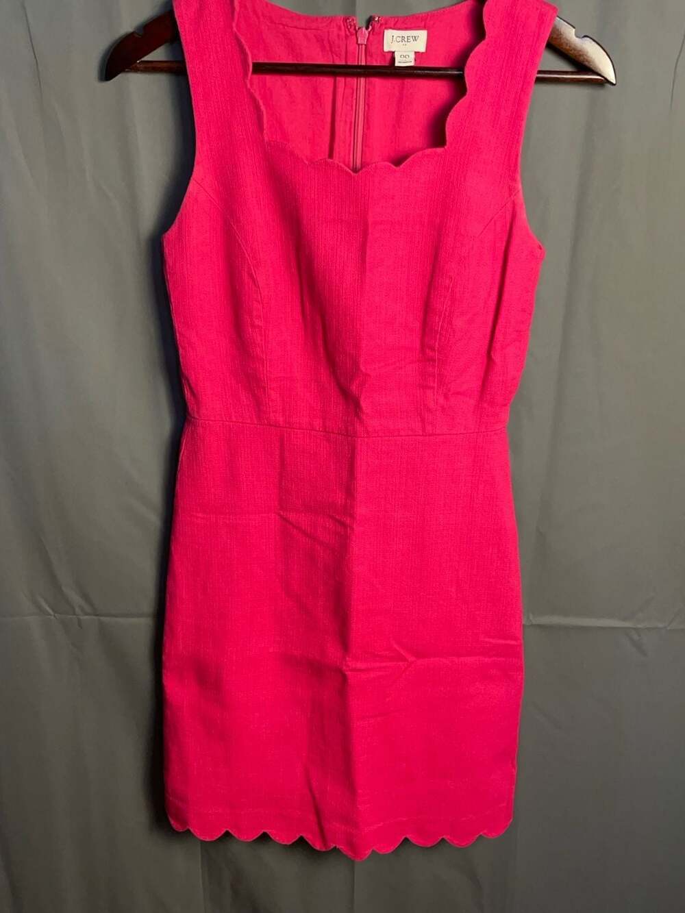 J.Crew Sleeveless Scalloped Hem Basketweave Sheath DressSize 00